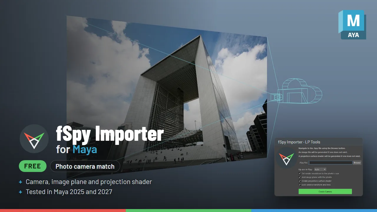 fSpy Importer for Maya in Maya
