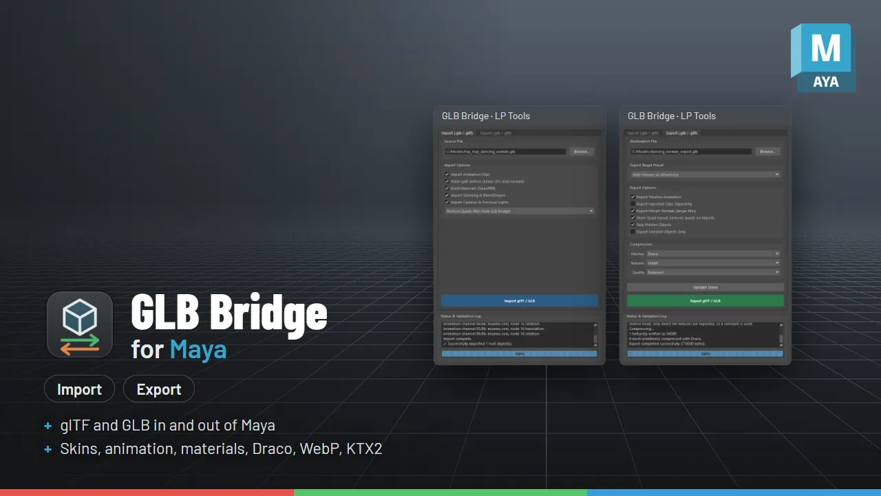 GLB Bridge for Maya in Maya